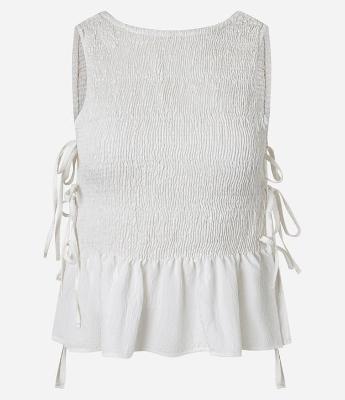 Blusa Peplum em Anarruga com Amarração Laterais