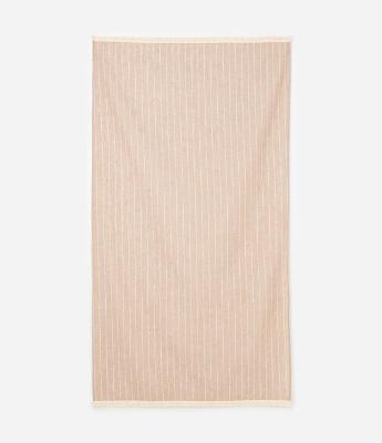 Canga Retangular Listrada Fio Tinto com Acabamento de Franjinhas