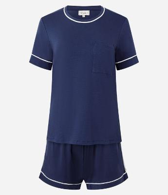 Pijama Short Doll em Viscolycra com Detalhes Contrastantes