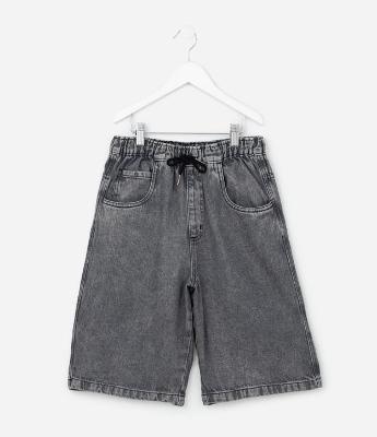 Bermuda Infantil Baggy Jeans - Tam 5 a 14 Anos