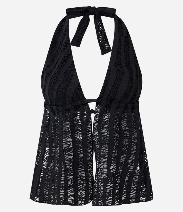 Blusa com Frente Única em Renda - 1