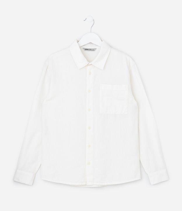 Camisa Infantil em Algodão com Linho Texturizada - Tam 5 a 14 Anos - 1