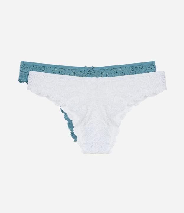 Kit 02 Calcinhas Biquíni em Renda Floral - 1