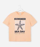 Camiseta Infantil Over com Estampa de Estrela do Mar - Tam 5 a 14 Anos - 1