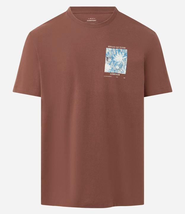 Camiseta Comfort em Algodão com Estampa Mercado das Flores - 1