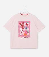 Camiseta Infantil Over com Lettering Yummy Vibes! - Tam 7 a 16 Anos - 1