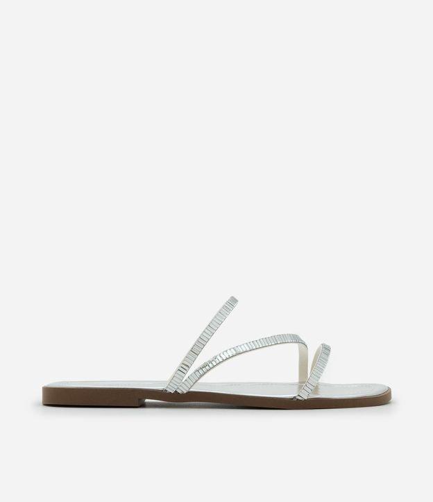 Sandália Rasteira com Tiras Finas e Espelinhos - 1