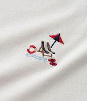 Camiseta em Algodão com Bordado Cadeira na Praia - 1