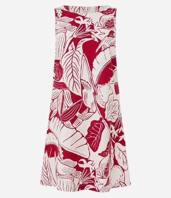 Vestido Curto em Viscolinho com Estampa Folhagem e Limões