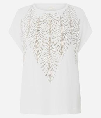 Blusa em Viscose com Goal Redonda e Gillter