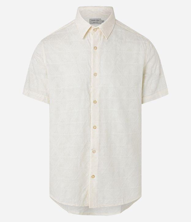 Camisa Regular em Viscose com Textura de Losangos - 1