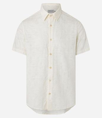 Camisa Regular em Viscose com Textura de Losangos