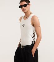 Regata Muscle em Ribana de  Algodão com Estampa Tribal - 1