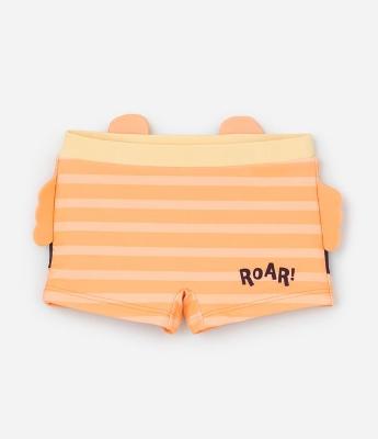 Sunga Infantil Boxer em Microfibra com Estampa de Tigre - Tam 2 a 4 Anos