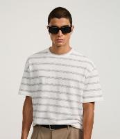 Camiseta Boxy em Algodão com Estampa de Listras - 1