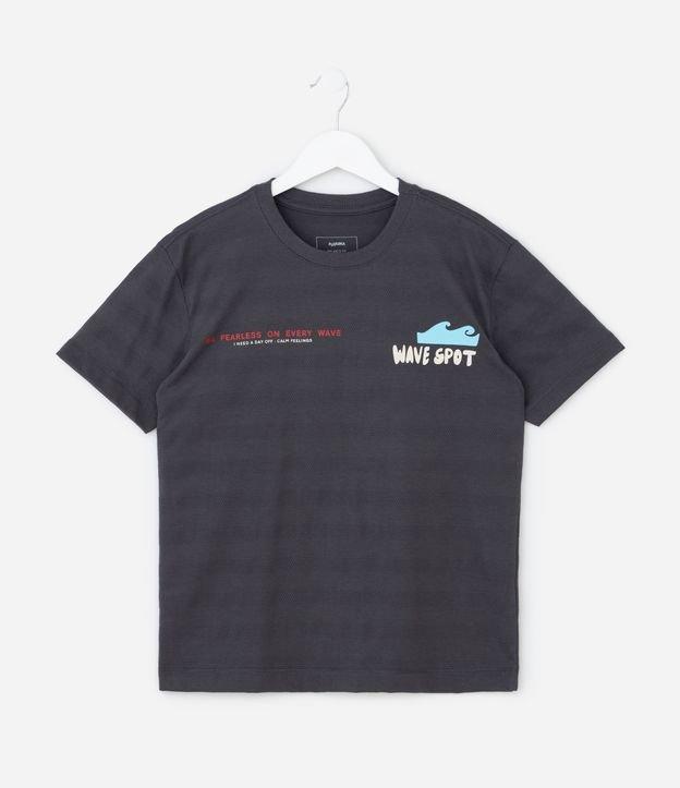 Camiseta Infantil com Estampa de Surf Texturizada - Tam 5 a 14 Anos - 1