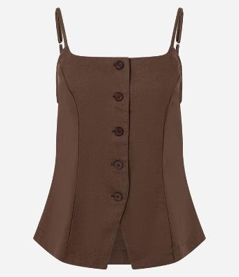 Colete em Viscolinho com Alças Finas