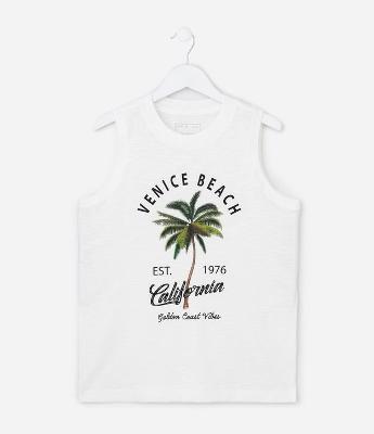 Regata Infantil com Estampa de Coqueiro - Tam 5 a 14 Anos