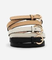 Kit 03 Cintos Finos com Fivela Arrdondada Bold - 1