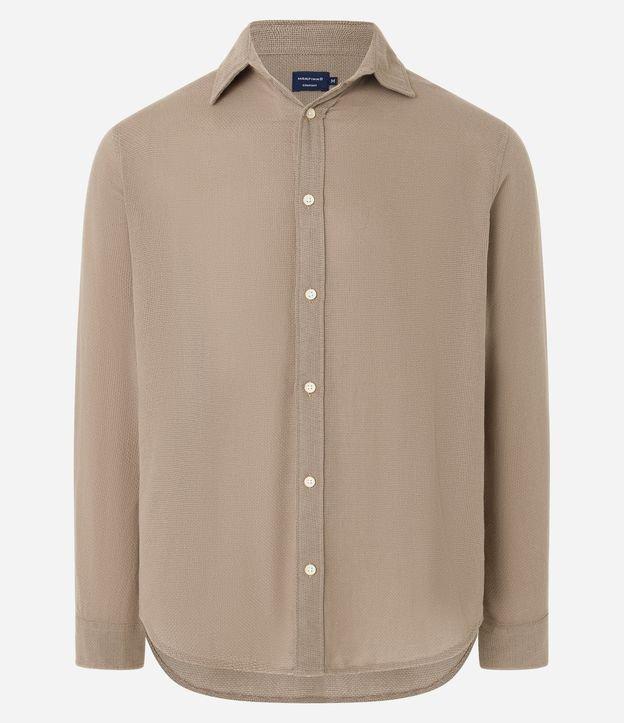 Camisa Comfort em Algodão Padronagem Mescla Texturizada - 1