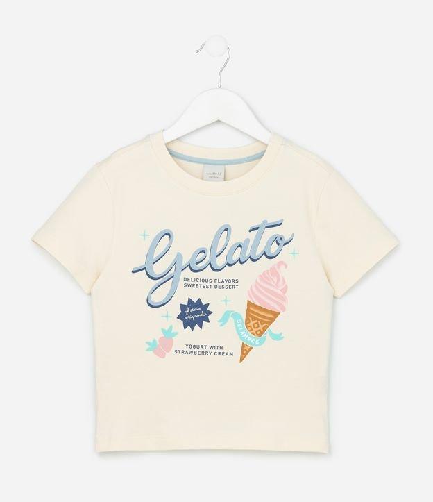 Camiseta Infantil Baby Tee com Estampa de Sorvete - Tam 5 A 14 - 1