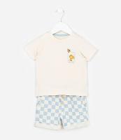 Conjunto Infantil em Moletom com Estampa Xadrez Vichy - Tam 0 a 18 Meses - 1