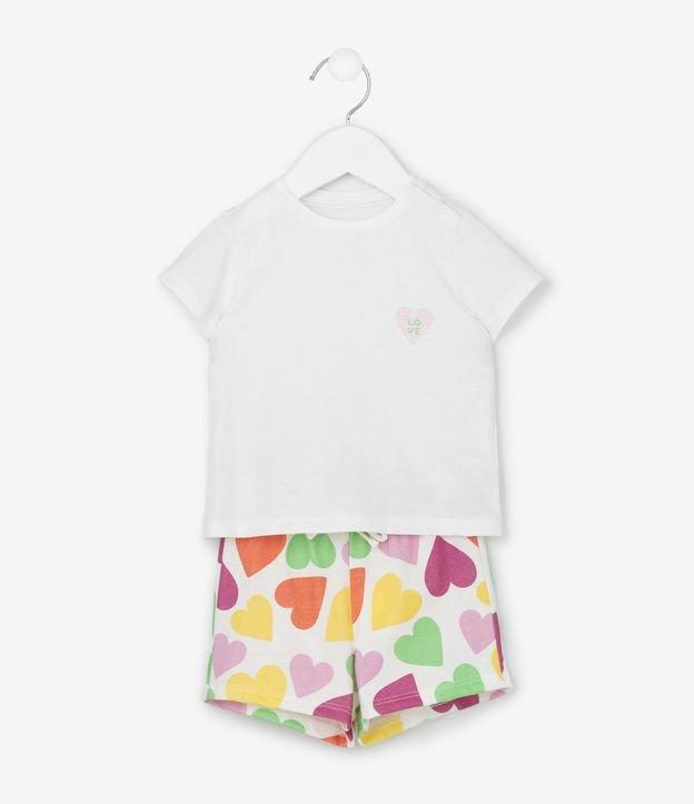 Conjunto Infantil com Estampa de Corações - Tam 0 a 18 Meses - 1