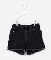 Short Infantil Regular em Jeans com Tachinhas - Tam 5 a 14 Anos - 1