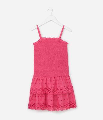 Vestido Infantil de Alcinha em Laise - Tam 5 a 14 Anos