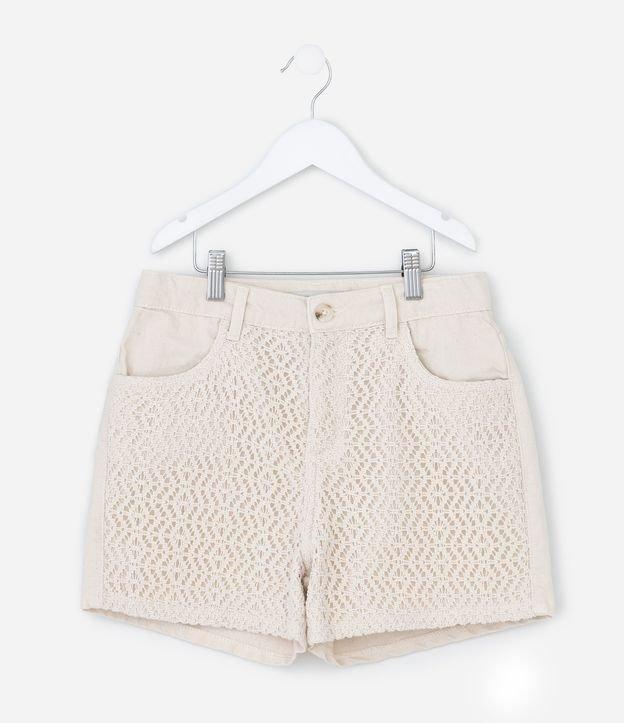 Short Infantil Regular em Sarja com Renda - Tam 5 a 14 anos - 1