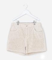 Short Infantil Regular em Sarja com Renda - Tam 5 a 14 anos - 1