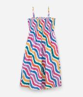 Vestido Midi em Tricoline com Listras Curve & Plus Size - 1