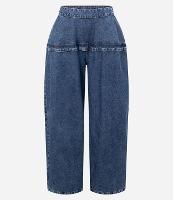 Calça Wide Leg em Jeans com Pala Saia - 1