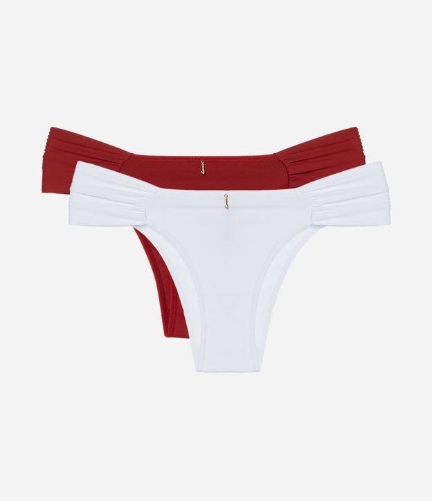 Kit 02 Calcinhas Biquíni Lateral Drapeada em Microfibra - 1