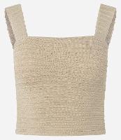 Blusa Cropped em Tricô com Brilhos e Texturizada - 1