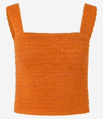 Blusa Cropped em Tricô com Brilhos e Texturizada