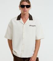 Camisa Boxy em Viscose com Letras Bordado Frente e Costas - 1