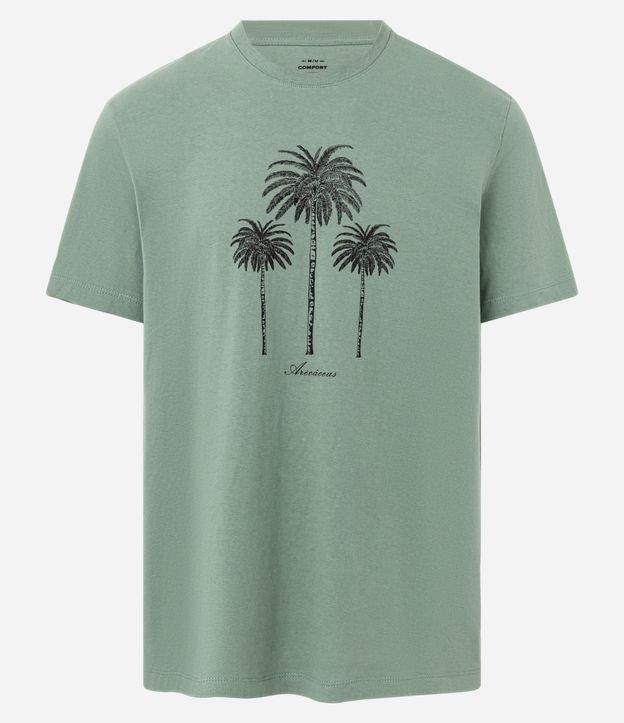 Camiseta Comfort em Algodão com Estampa de Coqueiros - 1