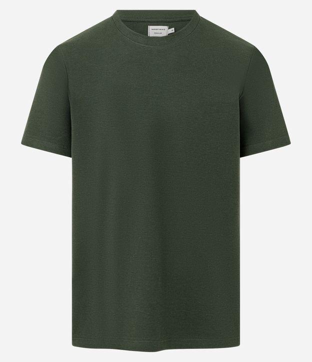 Camiseta Regular em Algodão com Textura - 1