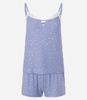 Pijama Short Doll em Peach Touch com Rendinha e Estampa de Mini Frutas - 1