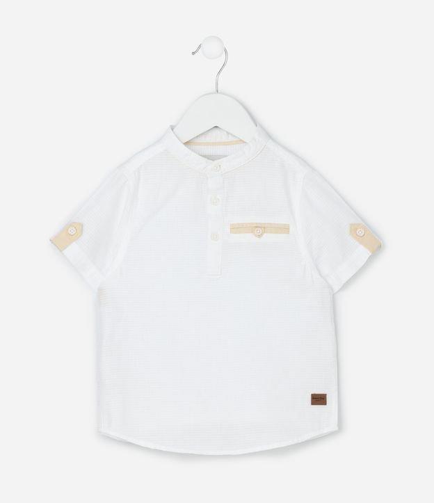 Camisa Infantil Bata com Detalhes Contrastantes e Texturizada - Tam 1 a 6 Anos - 1