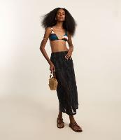 Saída de Praia Saia Midi com Sobreposição de Laise - 1