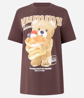 Camiseta em Algodão com Estampa Urso YUMMY