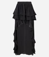 Saia Mullet Longa em Chiffon com Babados - 1