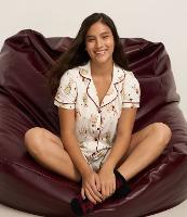 Pijama Short Doll Americano em Viscose com Estampa de Cachorrinhos Natalinos - 1