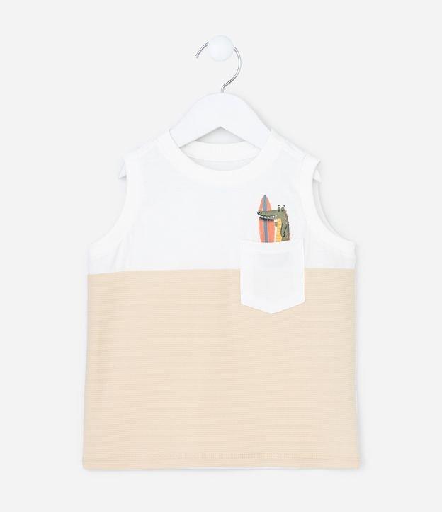 Regata Infantil com Bolso de Jacaré Texturizada - Tam 1 a 6 Anos - 1