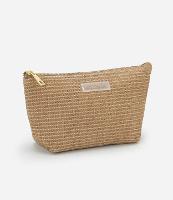 Necessaire Trapézio em Rafia com Detalhe Embossed - 1