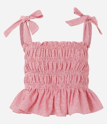 Blusa Alfaiatada Xadrez com Amarração na Alça