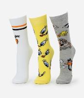 Kit 03 Meias Cano Alto em Algodão com Estampa Looney Tunes - 1