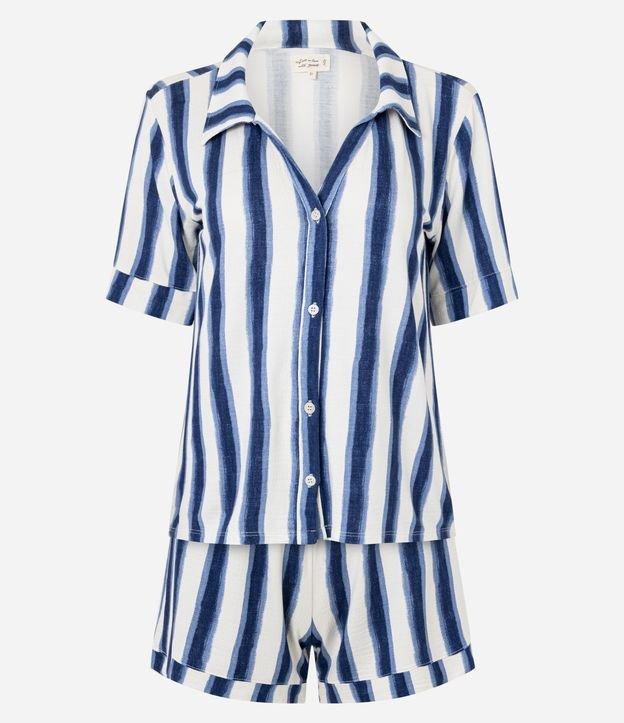 Pijama Short Doll Americano em Viscolycra Listrado - 1